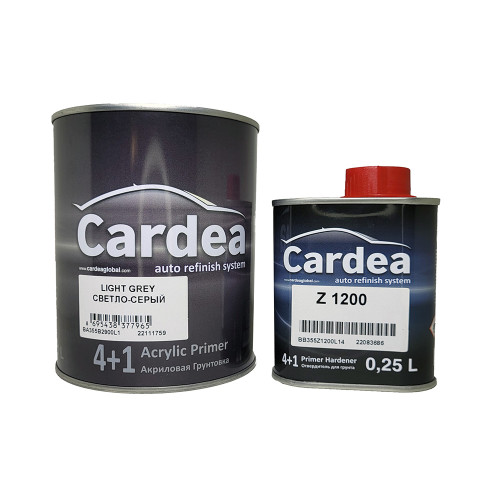 CARDEA Acrylic Primer Light Grey 4+1 - Грунт акриловый 4+1 с отвердителем (Светло-серый) 1,25 л