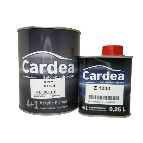 CARDEA Acrylic Primer Grey 4+1 - Грунт акриловый 4+1 с отвердителем (Серый) 1,25 л