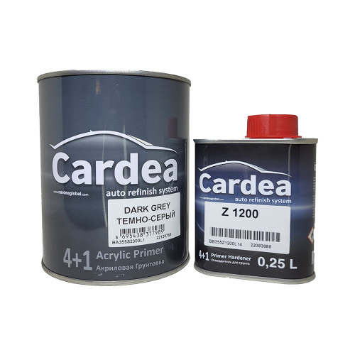 CARDEA Acrylic Primer Dark Grey 4+1 - Грунт акриловый 4+1 с отвердителем (Темно-серый) 1,25 л